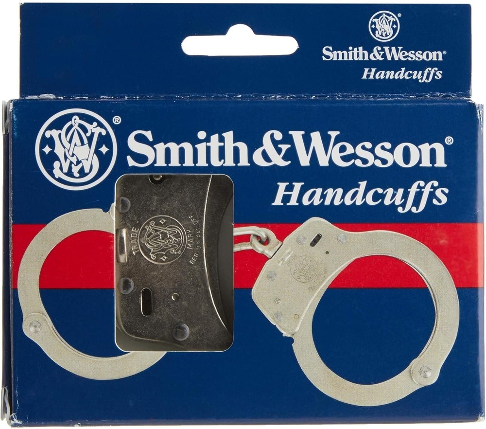 S&W 300 Hinged Handcuffs - Nickel, Double Lock, Secure Closure