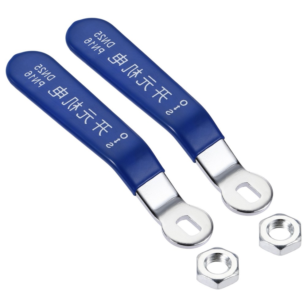 2Pcs Iron Chrome Plated Lever Handle Blue