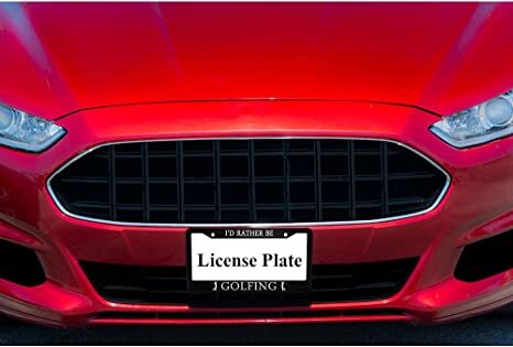I'D RATHER BE GOLFING BLACK LICENSE PLATE FRAME