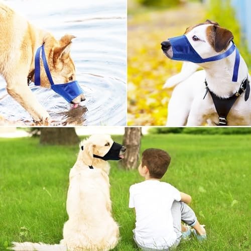 Dog Muzzle Soft and Breathable Prevents Barking, Chewing Blue(1-4#)