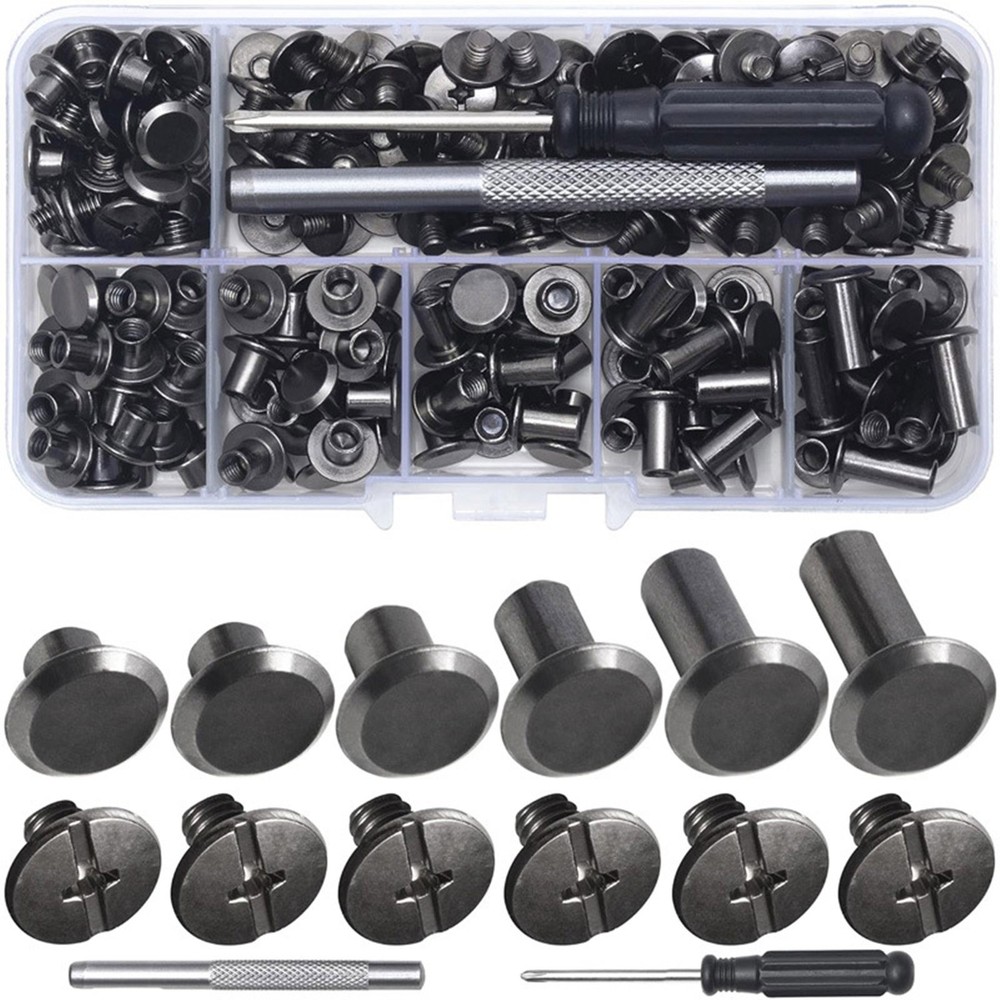 For DIY Leather Working 6 sizes Chicago Screws Leather Working Rivet Kit