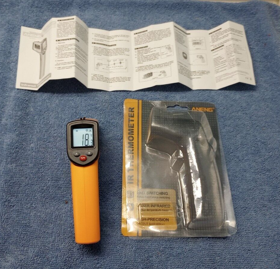IR Thermometer Aneng requires 2 AAA Batteries