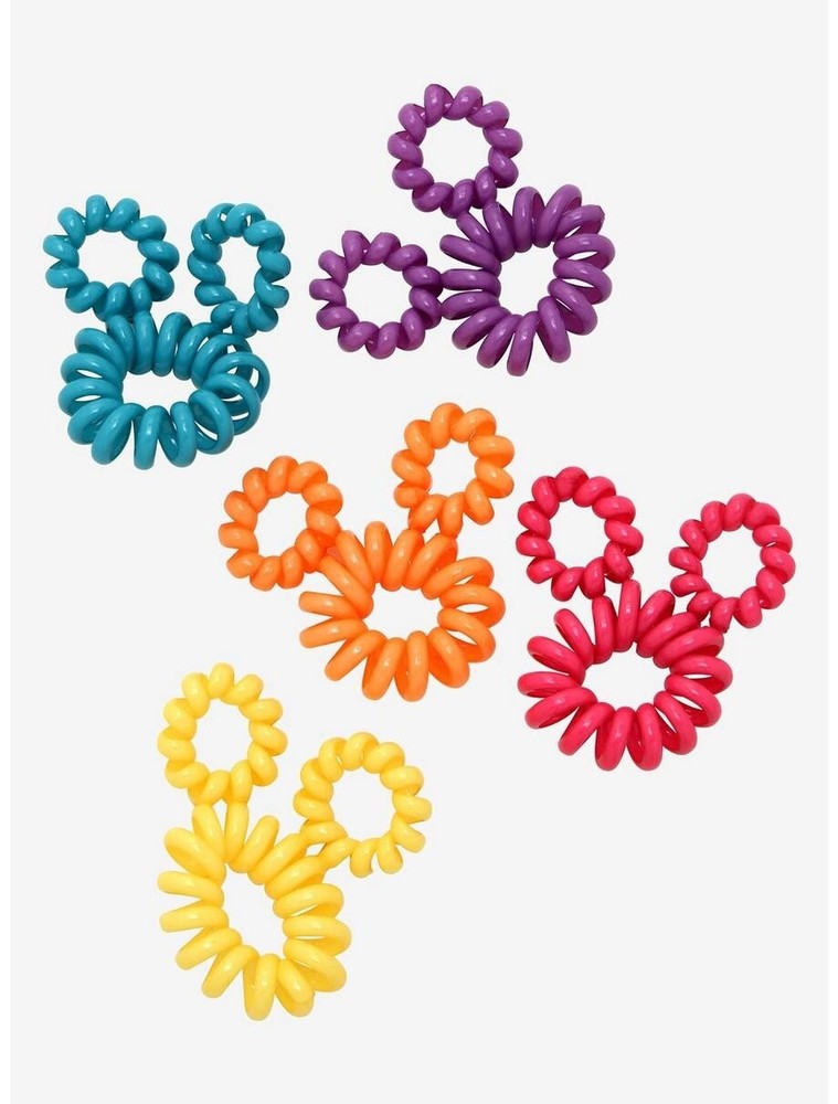 Disney Mickey Mouse Rainbow Coil Hair Elastic Set 5 pk