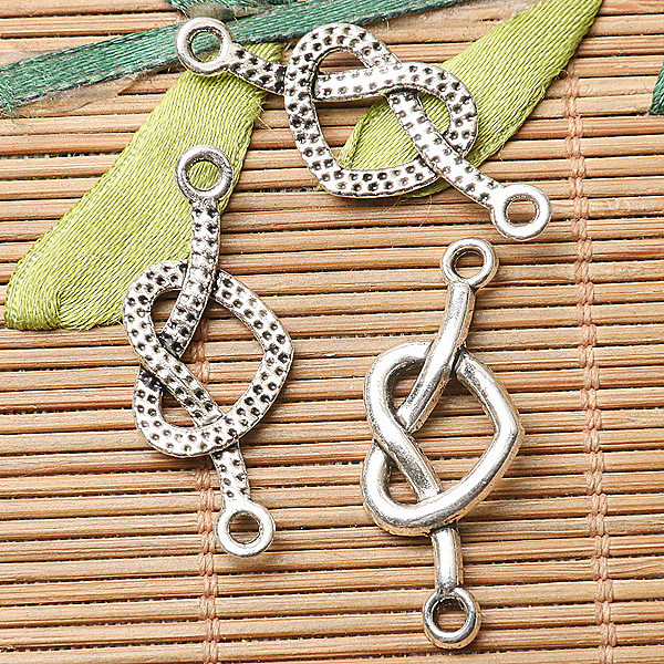 16pcs dark silver color heart link  connector design EF2656