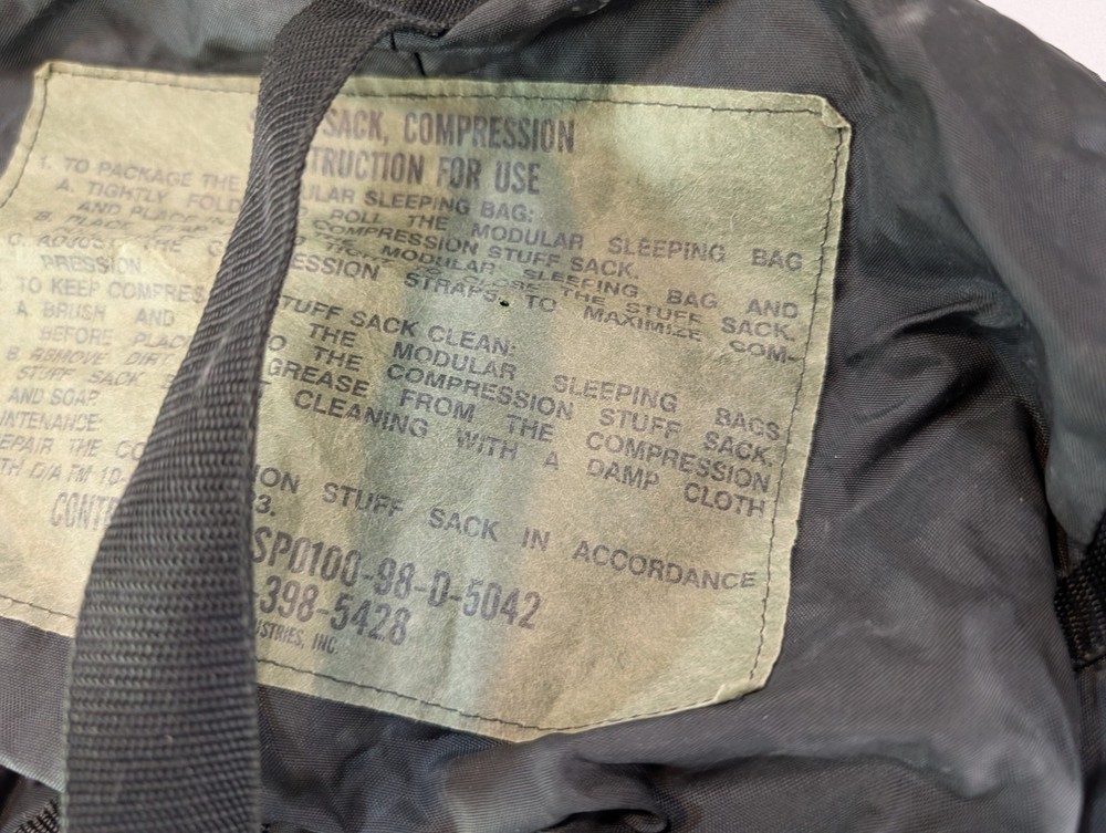 US Military Sleep System Compression Bag 9 Strap Stuff Sack Black MSS Bag Sleep