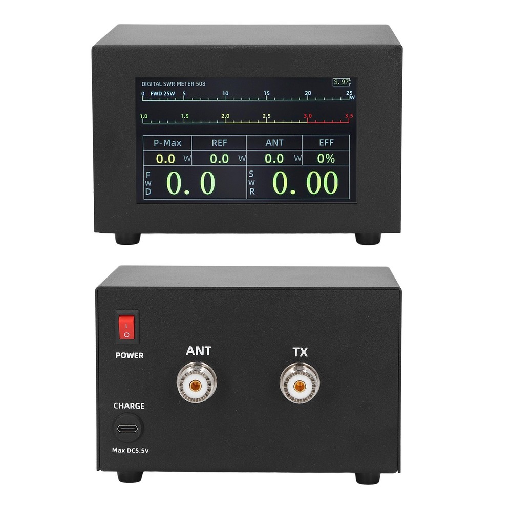 1.8‑54MHz 200W Digital Power SWR Meter With UHF Interface IPS Touch Screen