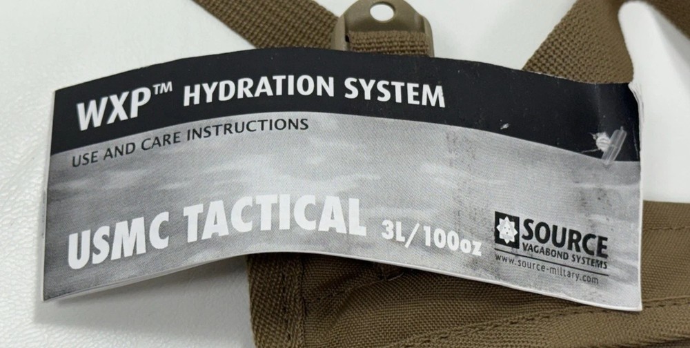 NEW USMC Tactical SOURCE WXP 3L / 100oz Hydration System Pack w/ No Bite Valve