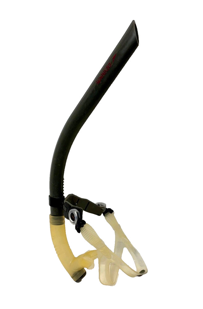 SPEEDO Center Mount Swim Snorkel Grey/Clear Adjustable Strap for Lap Training