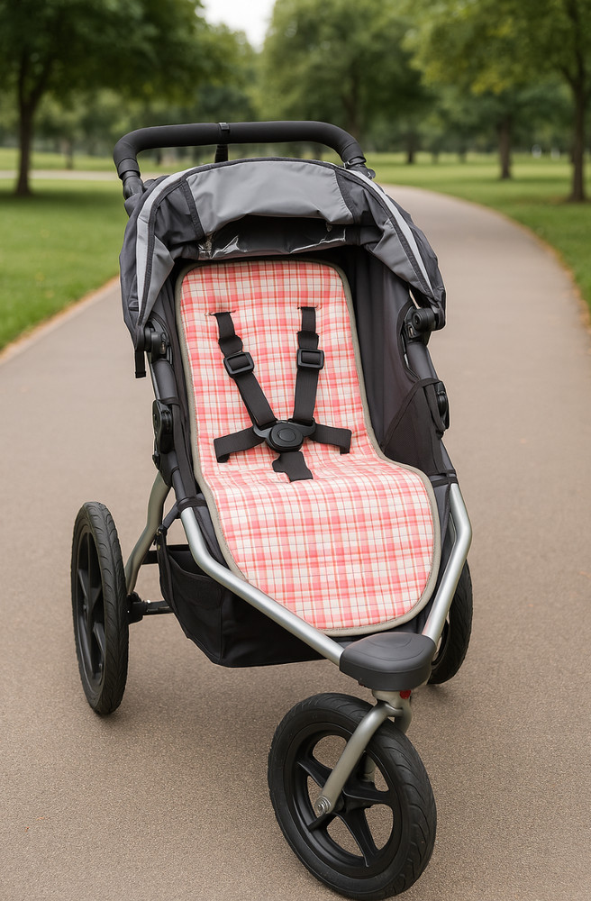 Peachy Plaid Stroller Liner