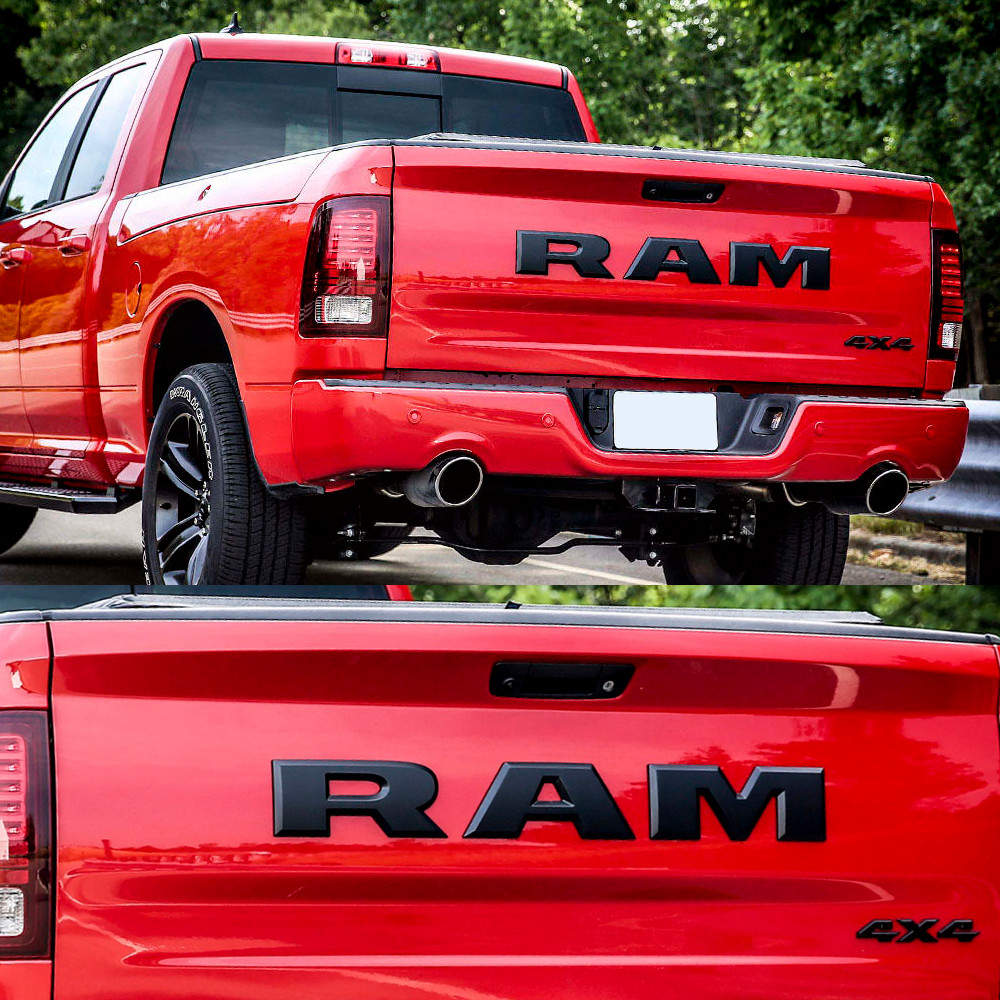 For RAM 2014 & up Black 3D Tailgate Letters Decal Inserts
