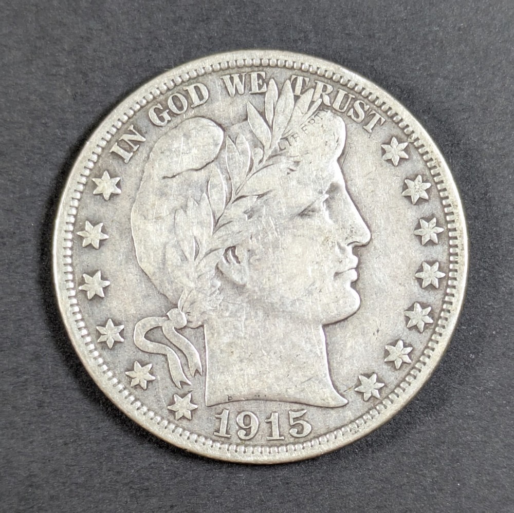 1915 D Barber Silver Half Dollar