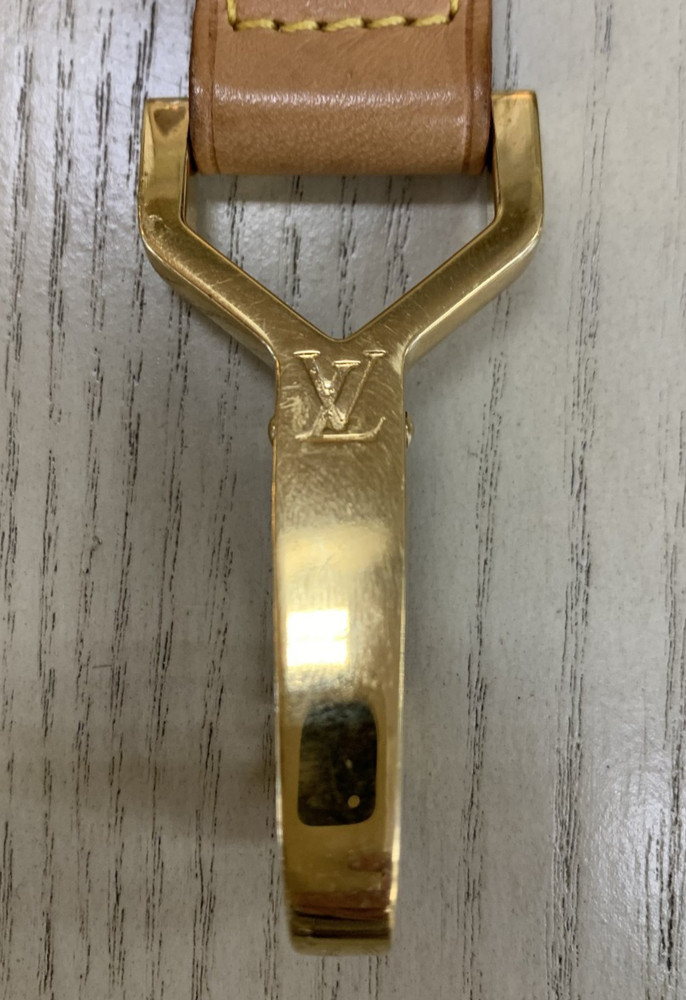 Louis Vuitton Leather Strap for Pegase Suitcase Hang Tag Goldtone