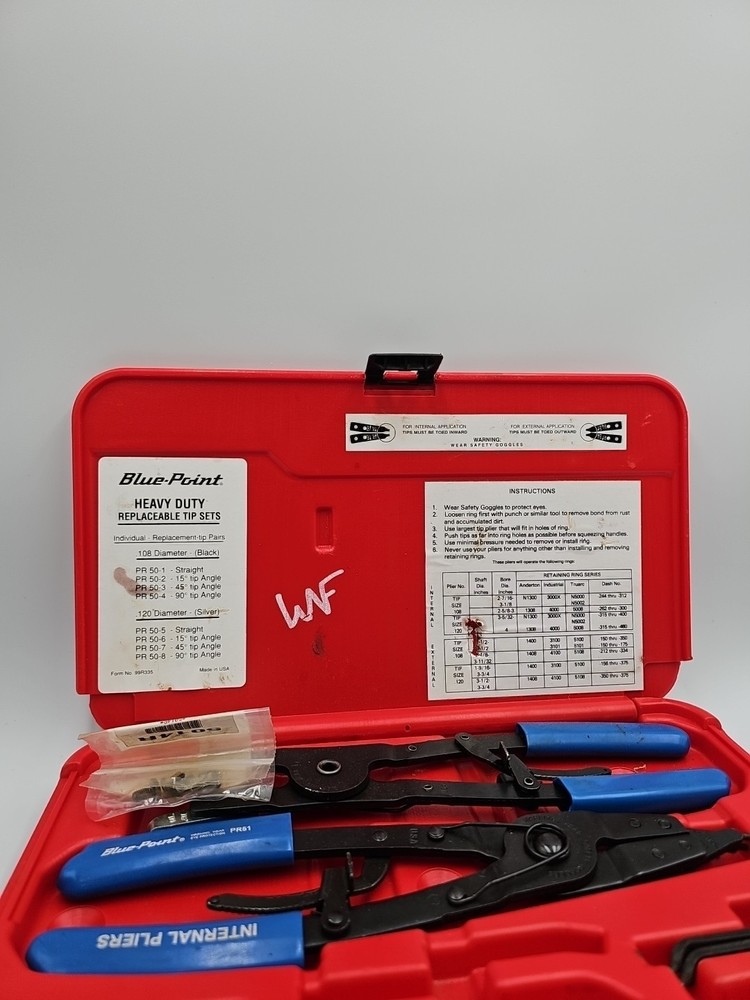 Blue-Point PR-50A Heavy Duty Replaceable Tip Plier Set
