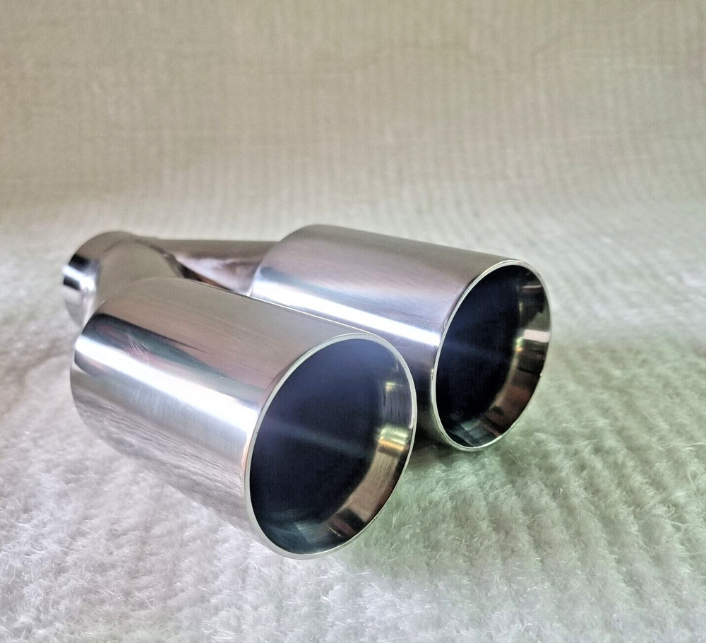 3" OD Twin accoustic tip Straight Tailpipe 2.25" ID trim E36 E46 E87 F30 E90