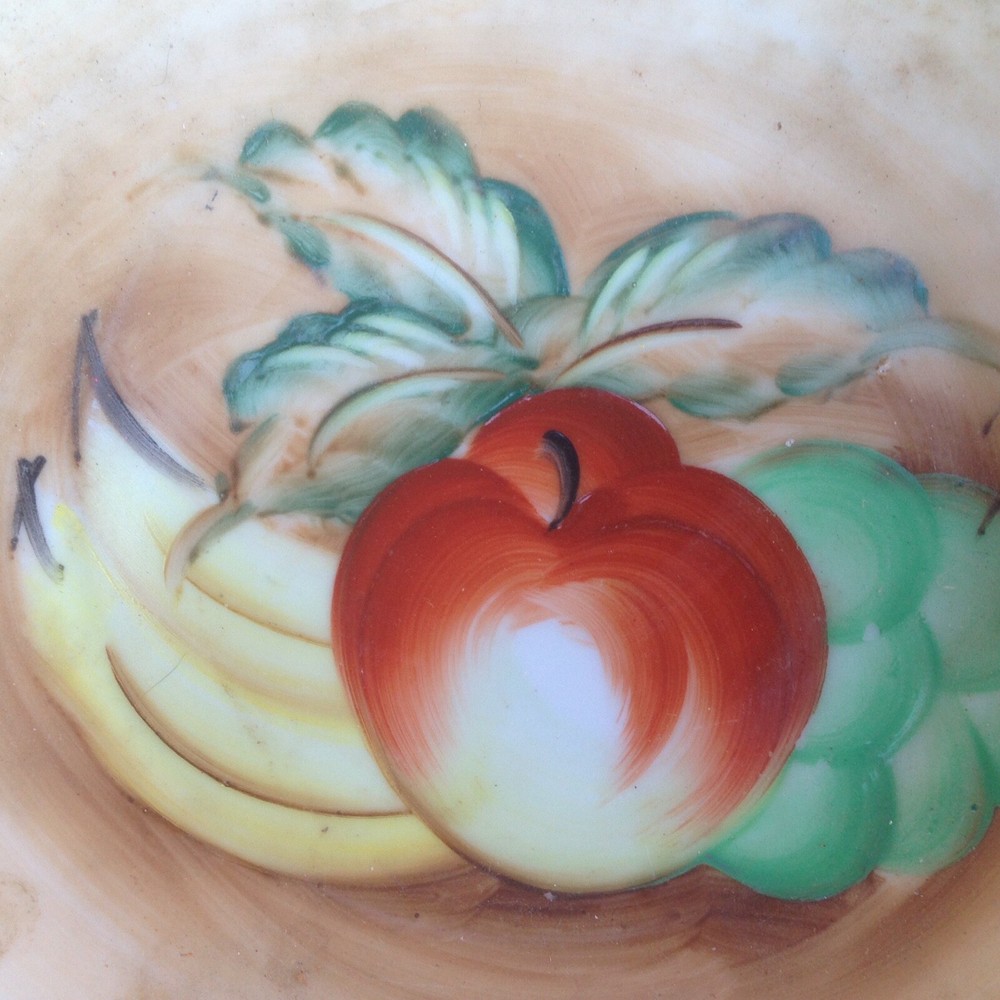 Small Two Piece Porcelain Ceramic Ewer/Pitcher & Wasbowl with Fruit Designs