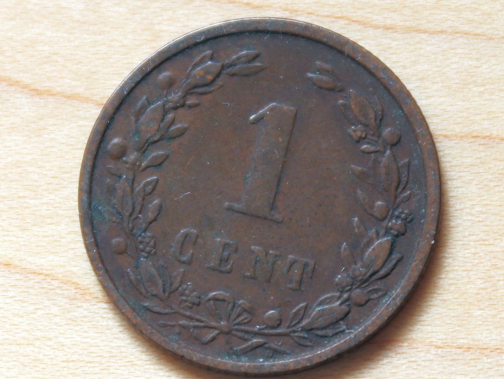 1901 Netherlands 1 Cent Large Date
