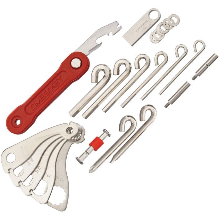 OMEGAKEY On-The-Road Red Customizeable Keychain Multitool 8GB USB
