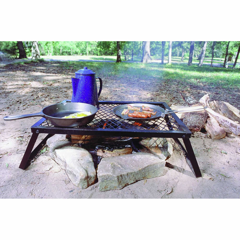 Foldable Camping Grill Fire Pit Grate Campfire Cooking Portable Stand Equipment