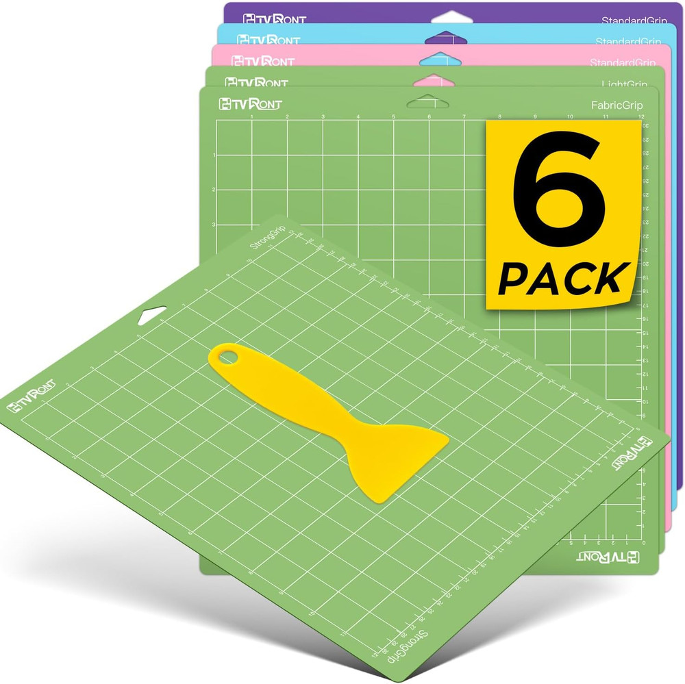 Cutting Mat, 6 Pcs Cutting Mat 12x12(Standard, Light, Strong, FabricGrip) Com...