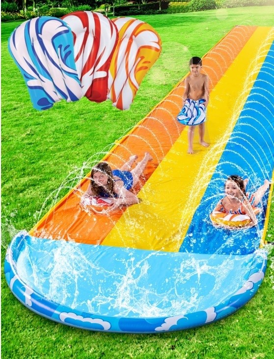New - Open Box  Waves Triple Lawn Water Slide