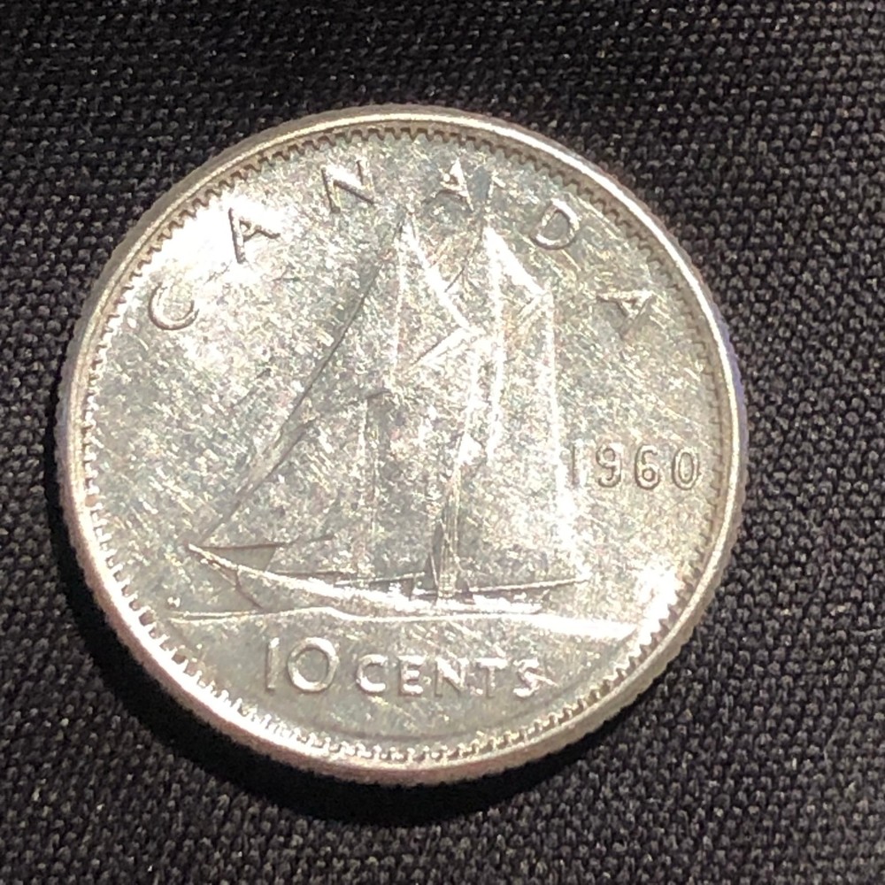 1960 Canada 10 Cent Proof Like Silver Coin - XF (Extra Fine) condition