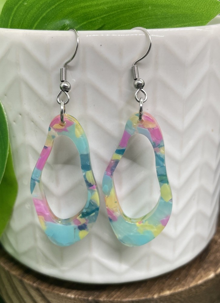 2.5” Earring Set Silver-tone Boho Dangle Drop New Free Ship B7395
