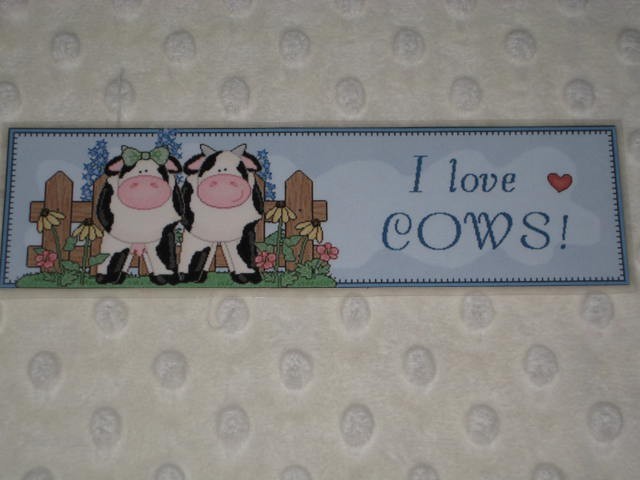 PRIMITIVE I LOVE COWS LAMINATED BOOKMARK BLUE
