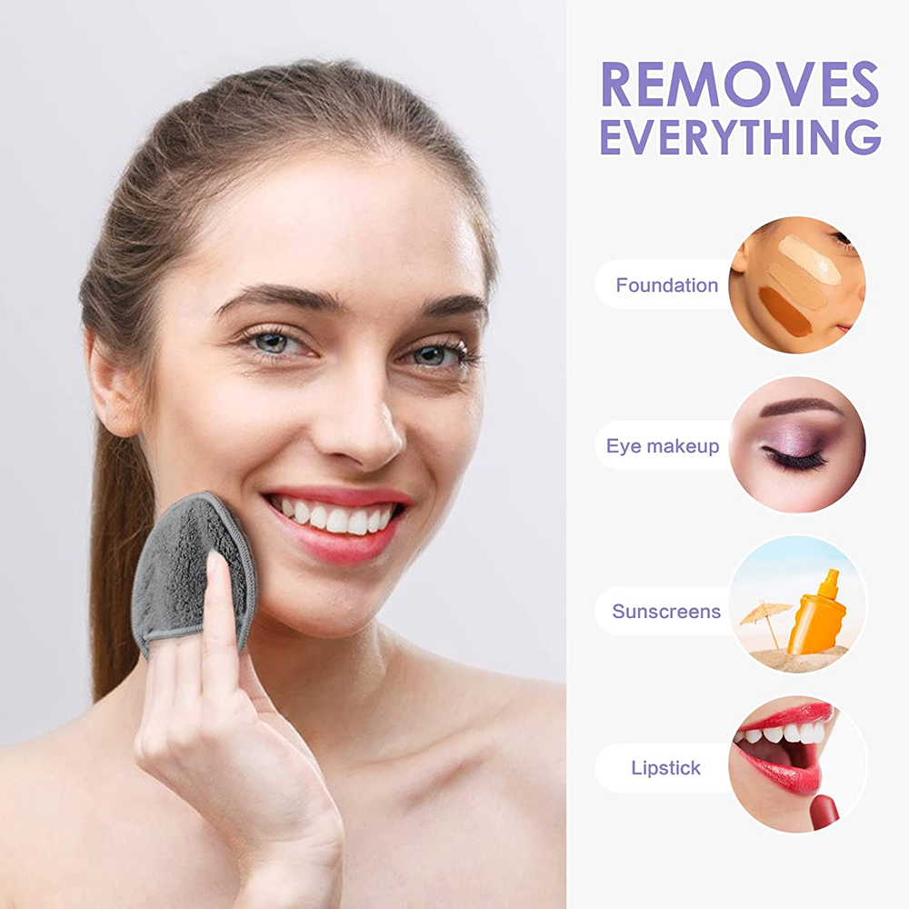 Reusable Makeup Remover Pads for Face,Eye,Lips 16 Pack Microfiber