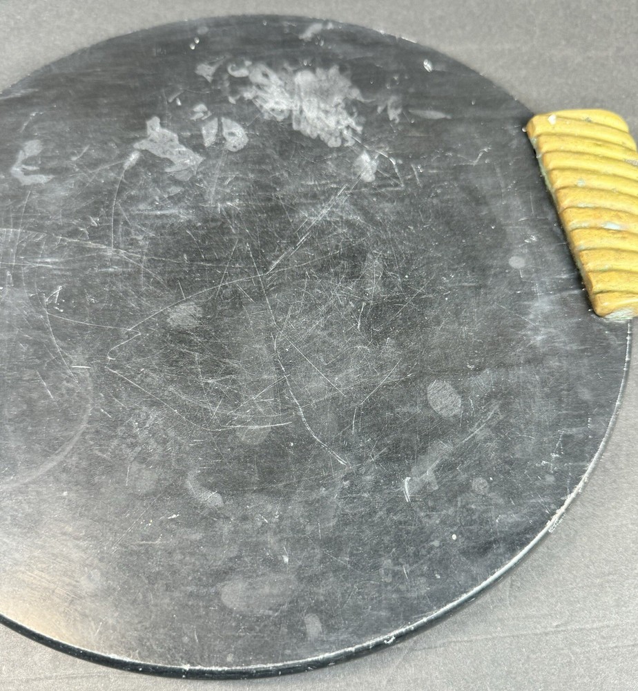 Decorative Round Marvel Tray With Brass Handles