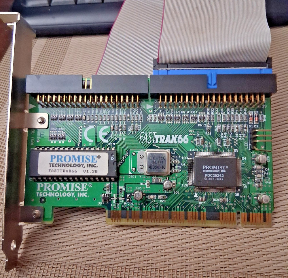 PROMISE TECHNOLOGIES IDE PCI CONTROLLER WITH 80 PIN SHIELDED IDE CABLE