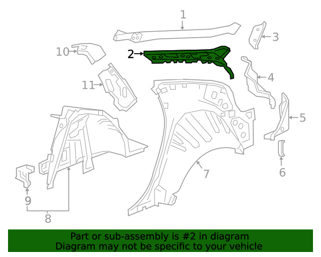 Genuine GM Passenger Side Back Body Pillar Inner Panel 23237871