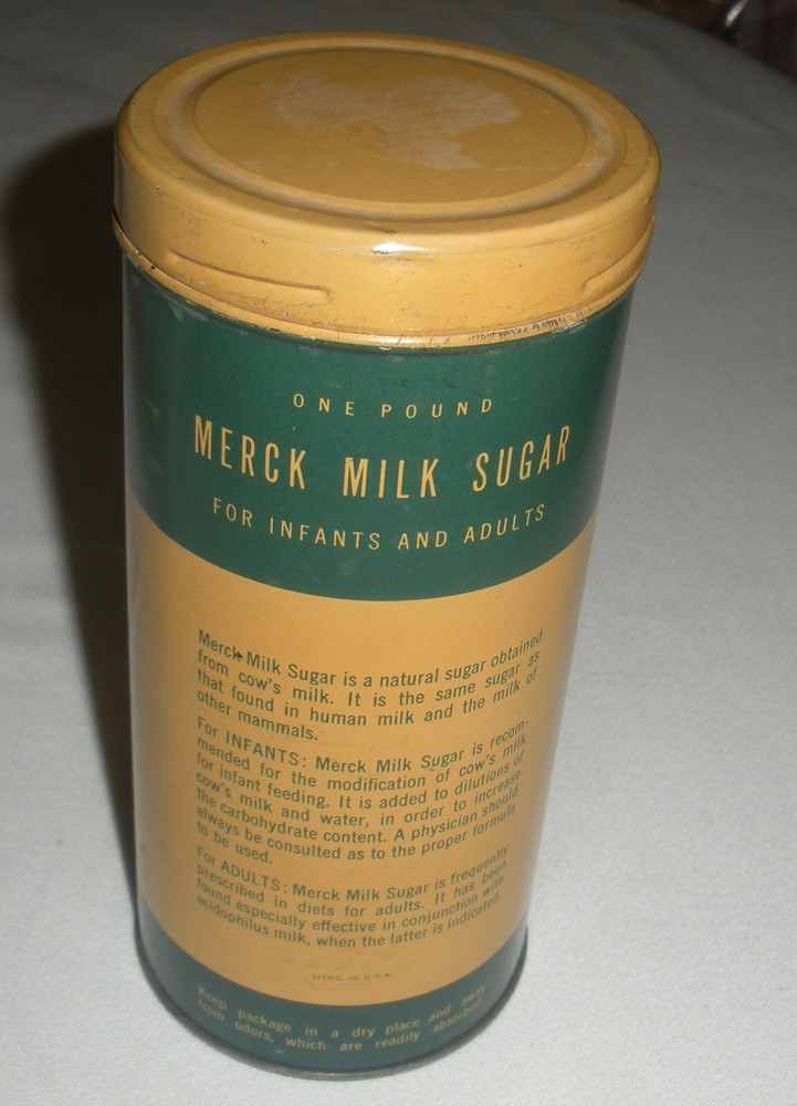 Vintage Merck Milk Sugar Lactose U.S.P. Tin Container