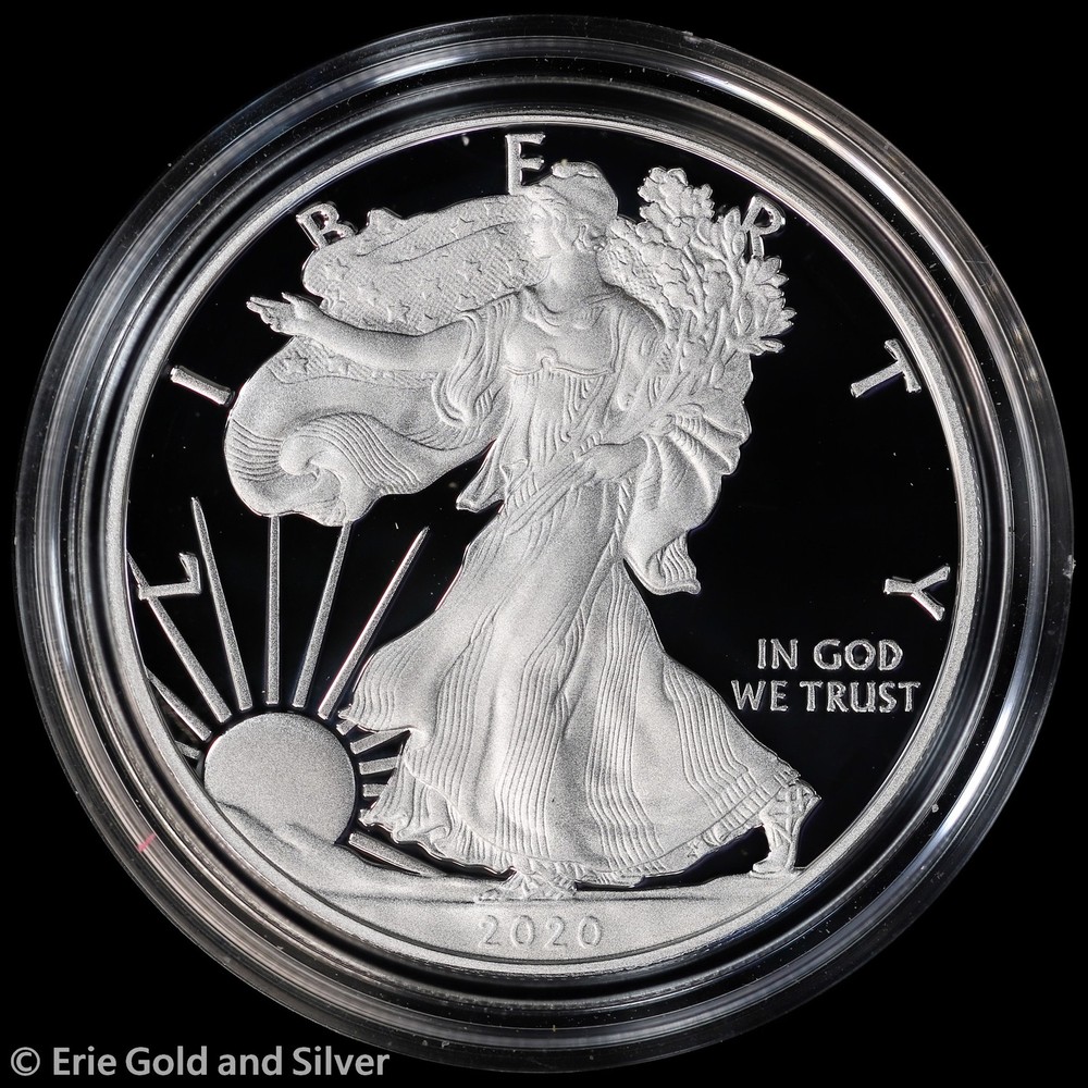 2020-W $1 US Mint Proof American Silver Eagle w/ Box & COA
