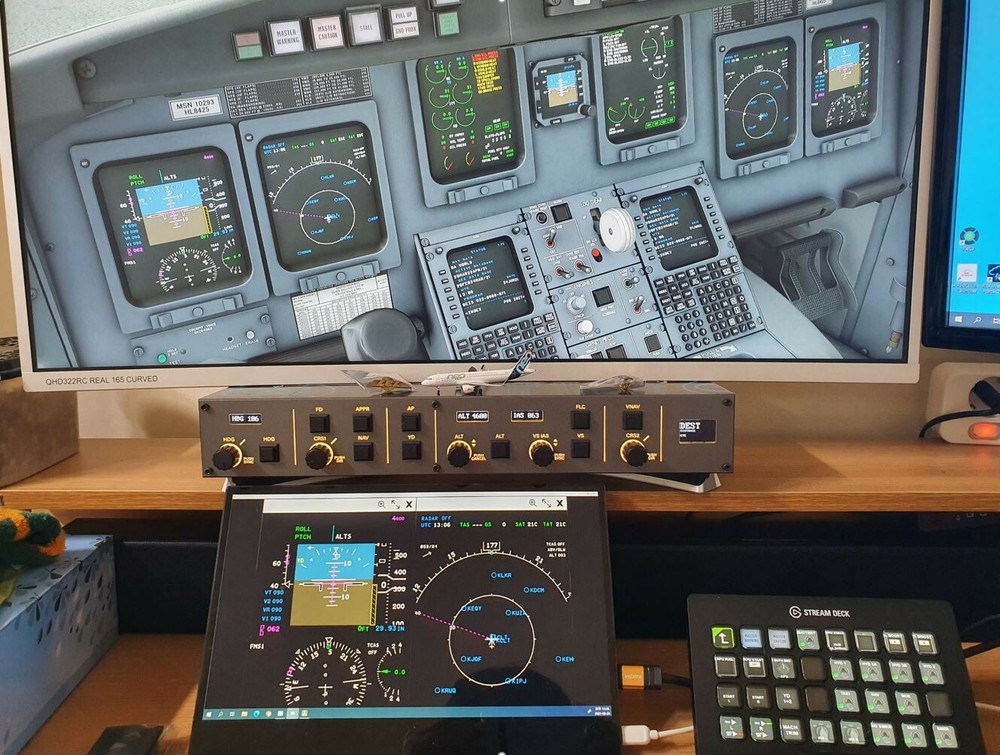 Xplane, MSFS2020 flight simulator general autopilot controller with OLED display