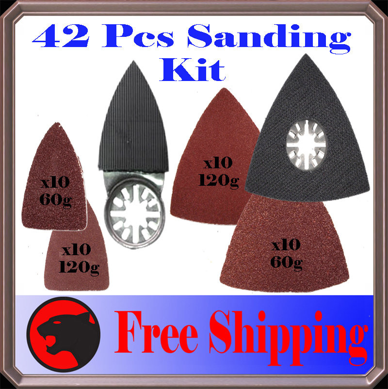42 Pc Sanding Kit Oscillating Multi Tool Sand Pad For sanding paper loop and h
