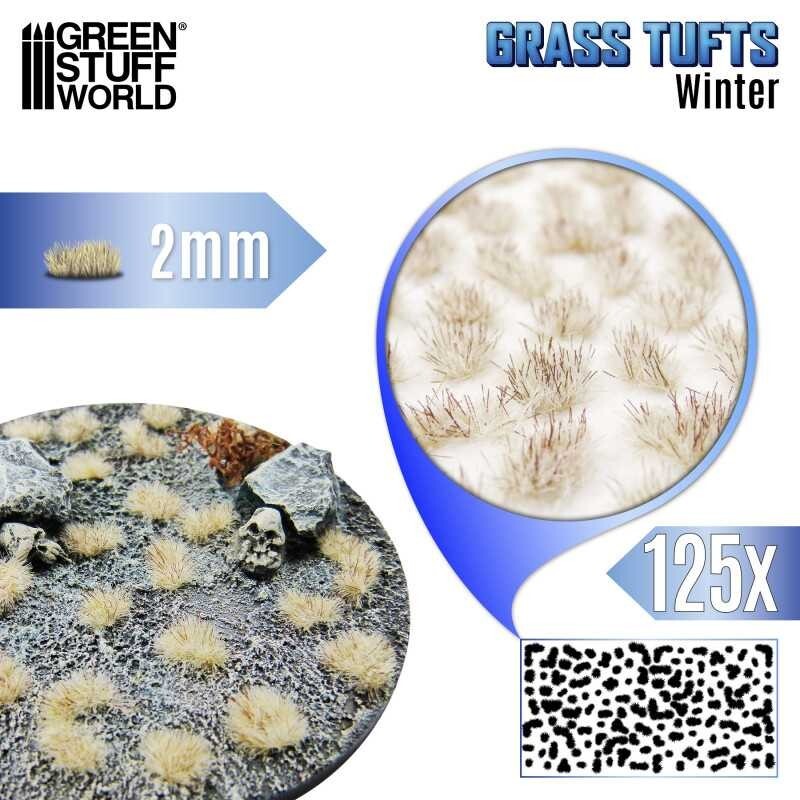 Static Grass Tufts 2 mm - Winter White - Miniature Basing Landscaping Adhesive