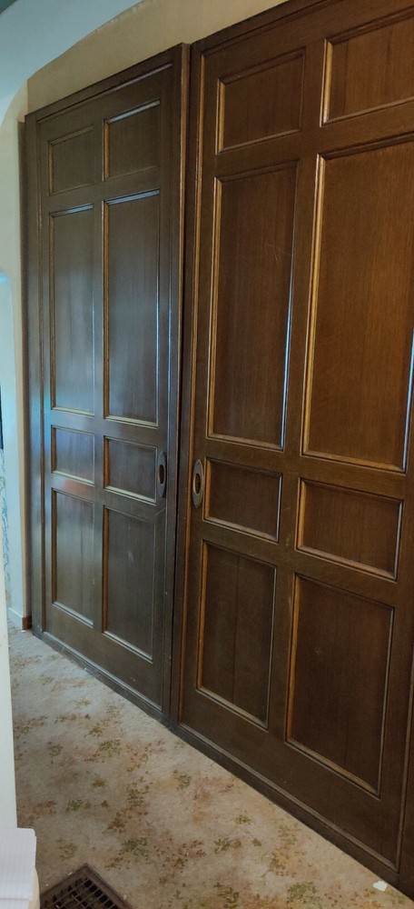 Antique Solid Oak Pocket Doors from Mansion