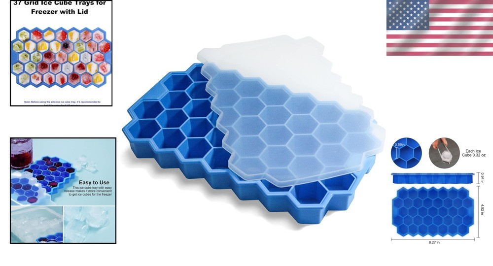 Convenient 37-Grid Easy-Release Ice Cube Tray - Must-Have for Coffee Lovers