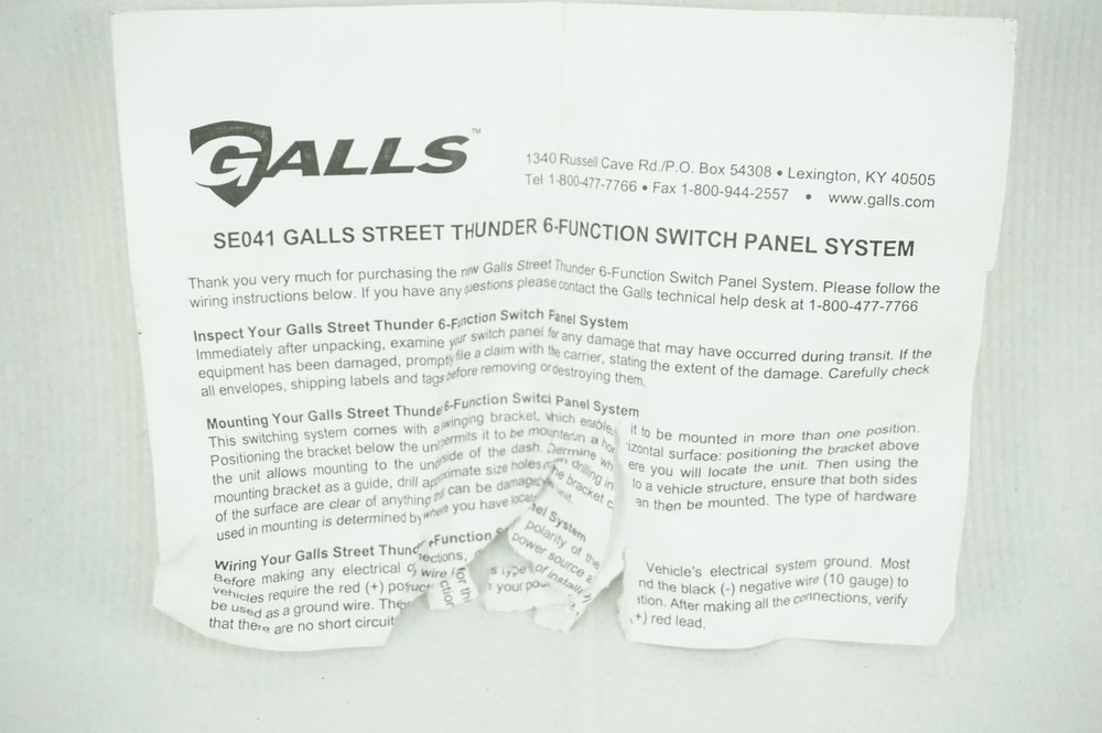 Galls Street Thunder 6 Function Switch Box