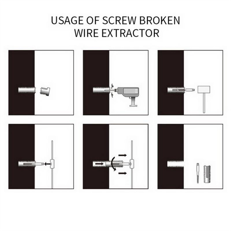 6pcs Fast Damaged Broken Bolt Remover Screw Extractor Speed Out Drill Bits Tool