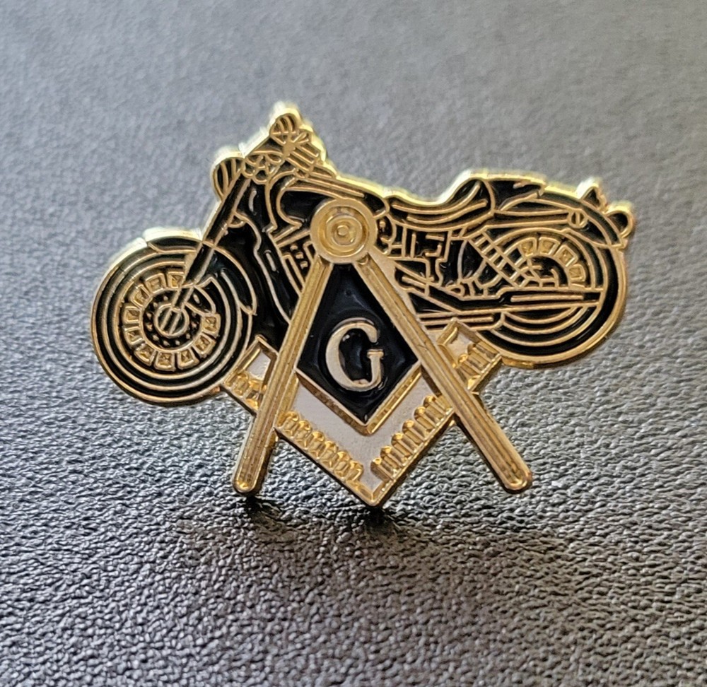 Motorcycle Masonic lapel pin