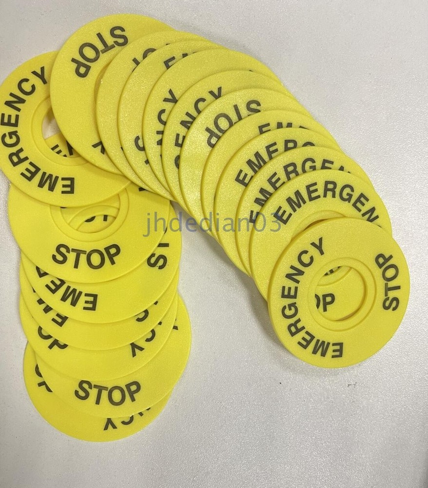 Emergency stop button switch 22mm label frame warning ring mark STOP 60mm 10PCS