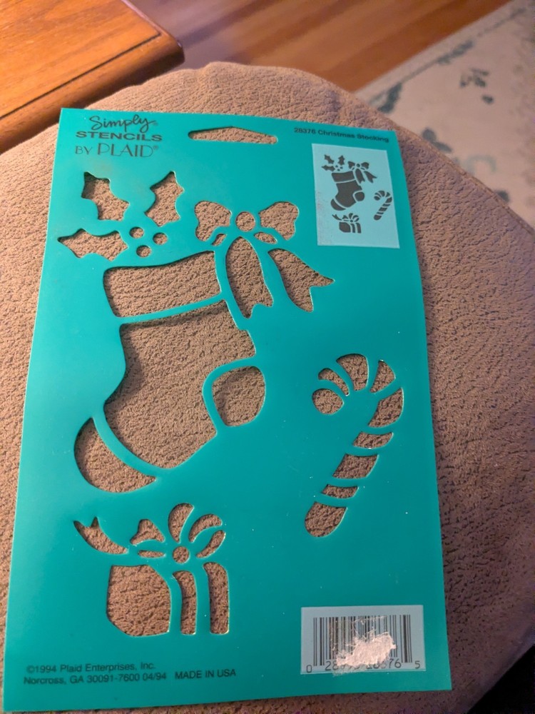 Christmas Stencil, stocking, Bow,Present, Candy cane