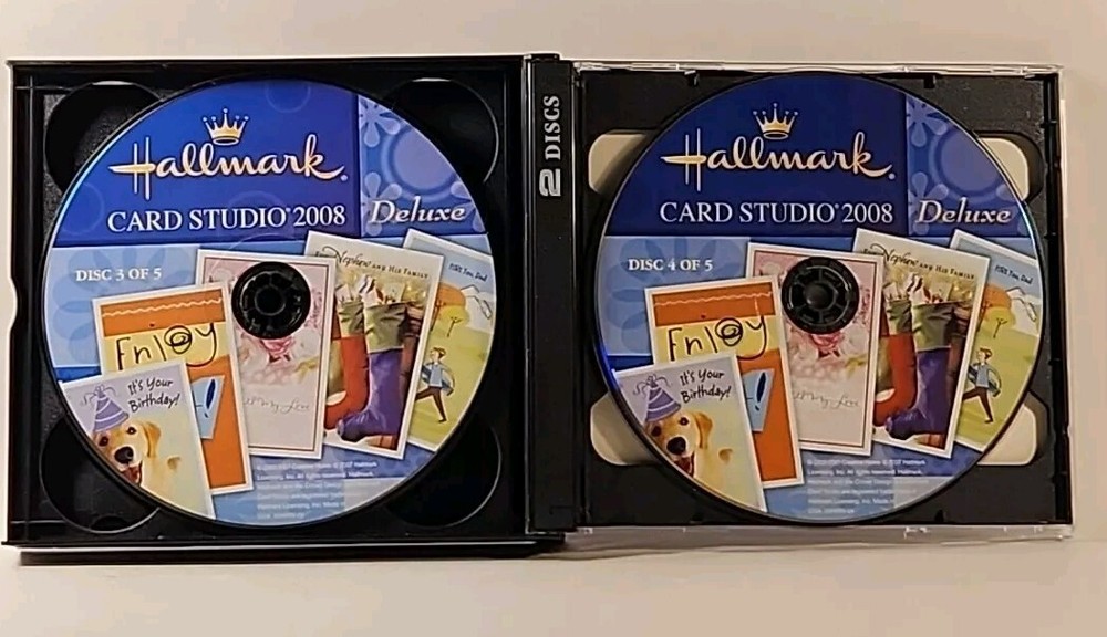 Hallmark Card Studio 2008 Deluxe Greeting Computer Software Windows 5 CD Set