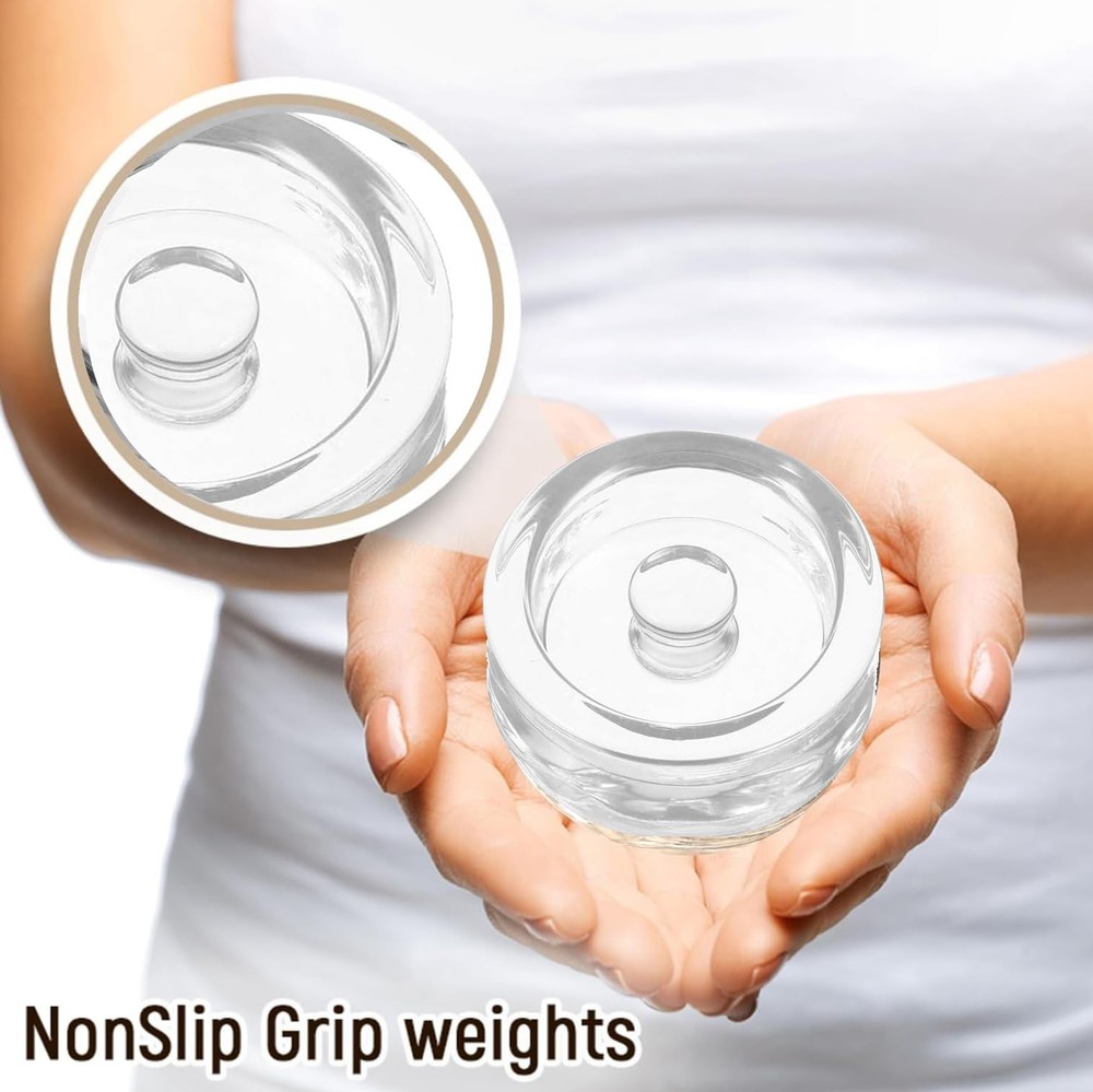 Fermentation Glass Weights with Easy Grip Handle for Mason middle, 2 PCS