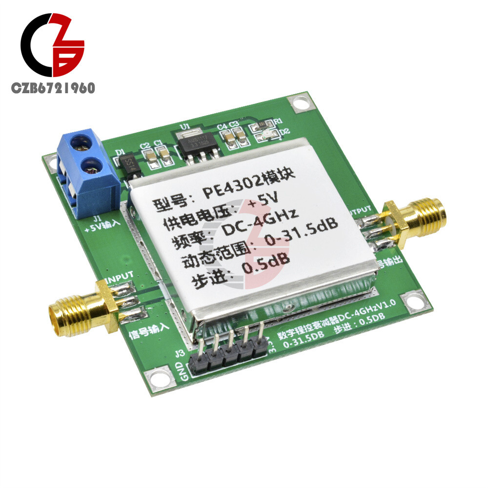 PE4302 Digital RF Step Attenuator Module High Linearity 4GHz 0.5dB RF DSA