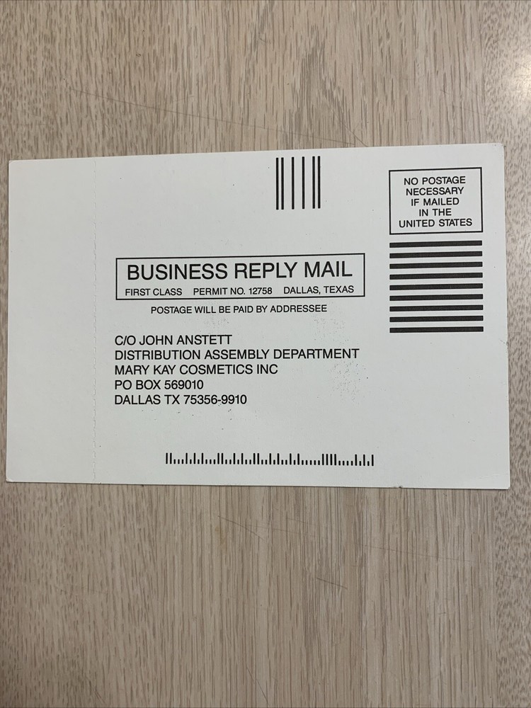 MARY KAY SHOWCASE COURTESY POSTCARD 1993