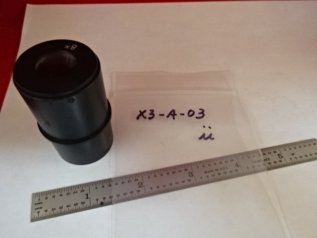 MICROSCOPE PART UNKNOWN MAKER 8X EYEPIECE OCULAR OPTICS AS IS #X3-A-03