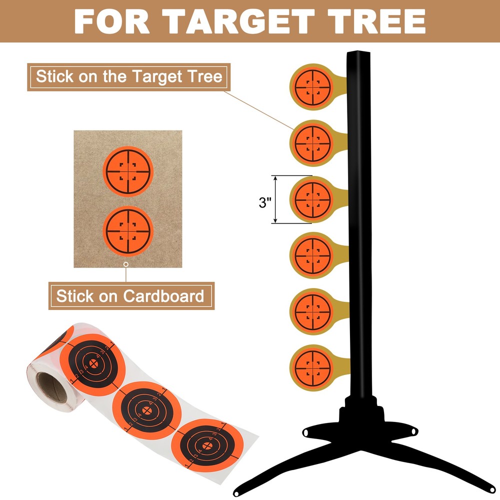 1 Roll Circle Splatter Target Stickers 3", Orange/Black Style 5