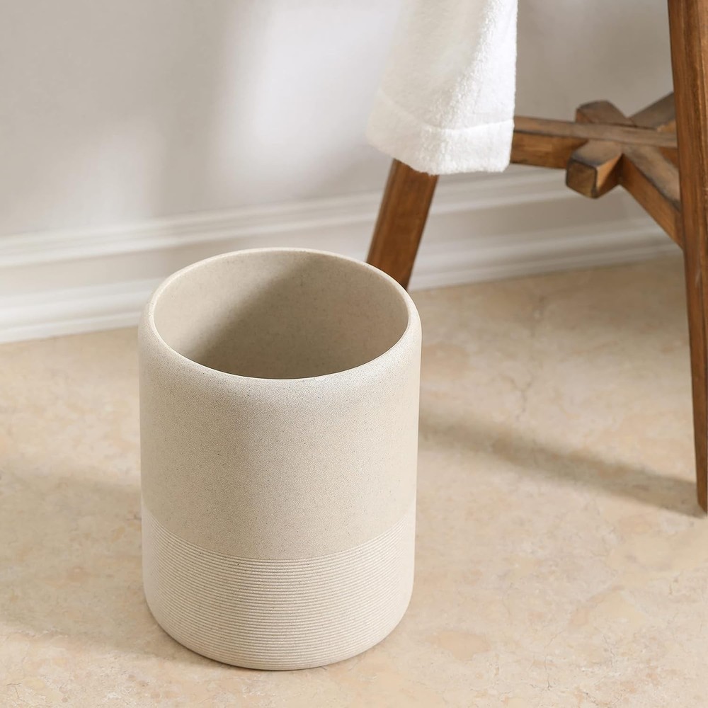 QL Designs Polyresin Wastebasket, Garbage Receptacle Bin